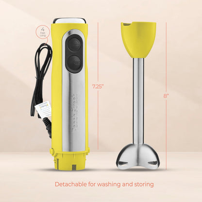 500 Watt Immersion Blender with Turbo Mode Detachable Base for Smoothies Soups