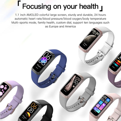 Health and Fitness Tracker for Men and Women - AMOLED Display, Slim Design, 25 Sports Modes, Heart Rate and Blood Pressure Monitoring, Alarm, Stopwatch, Timer, Calorie Tracking, IP68 Waterproof