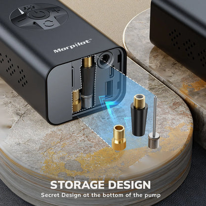 Tire Inflator Portable Air Compressor, 3-150PSI 12V DC Electric Air Pump for Car Tires with Tire Pressure Gauge, Bike Tire Pump with LED Light for Car SUV ATV Motorcycle Bike