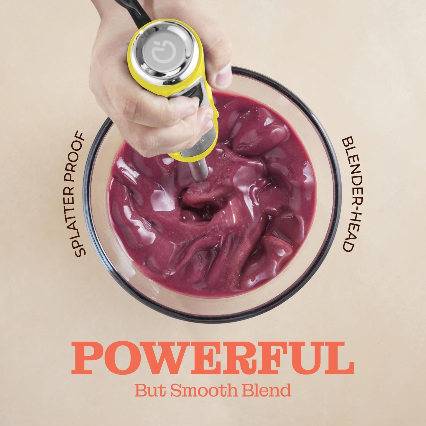 500 Watt Immersion Blender with Turbo Mode Detachable Base for Smoothies Soups